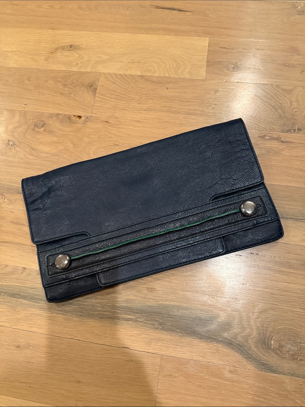 Vintage Banana Republic Navy Oversized Foldover Clutch
